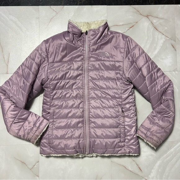 The North Face Purple Quilted Puffer Jacket Girls Medium - Picture 1 of 3